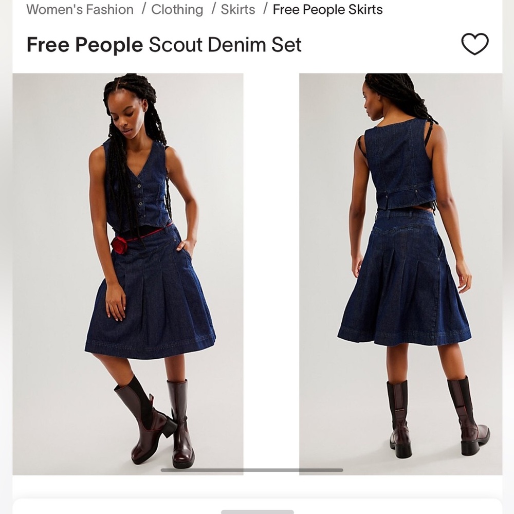 Free people scout denim set size 10